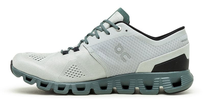 On Cloud X Running Shoes - Mens - Glacier/Olive