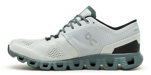On Cloud X Running Shoes - Mens - Glacier/Olive