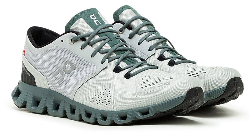 On Cloud X Running Shoes - Mens - Glacier/Olive