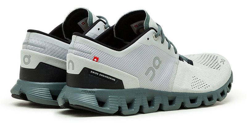 On Cloud X Running Shoes - Mens - Glacier/Olive