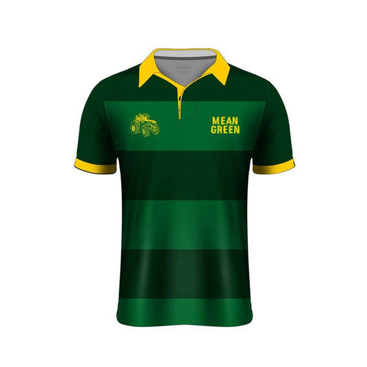 Mc Keever Mean Green Farm Range Rugby Polo - Womens - Green/Yellow