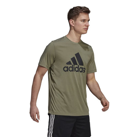 adidas Feel Ready Logo Tee - Mens - Legend Green/Black