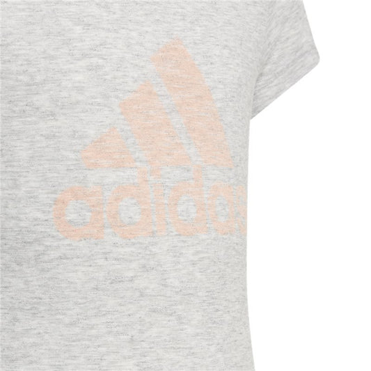 adidas Must Haves Tee - Girls - White Melange/Glow Pink