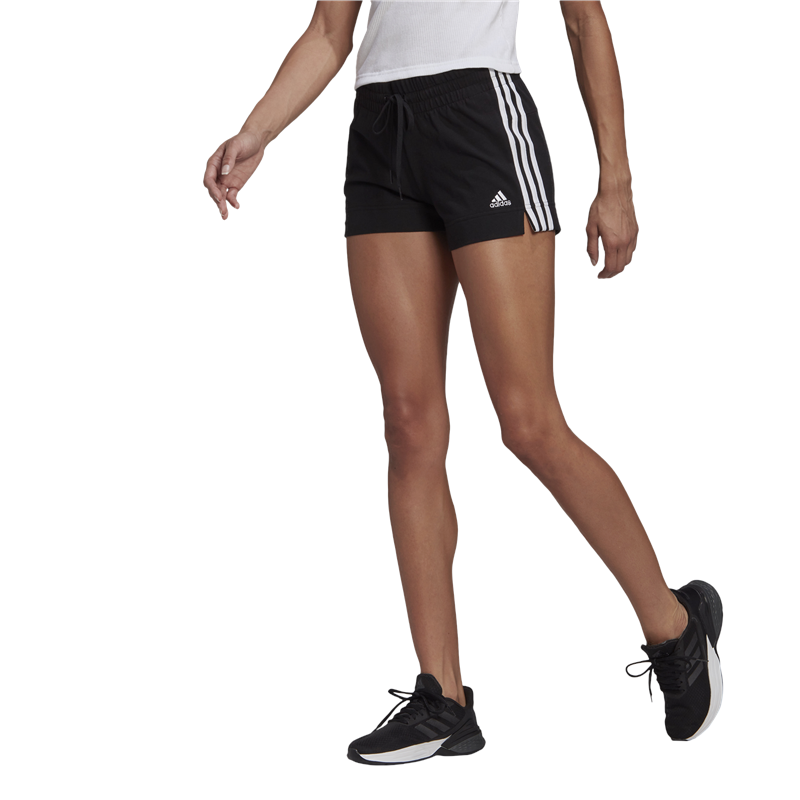 adidas Essentials Slim 3 Stripes Shorts - Womens - Black/White