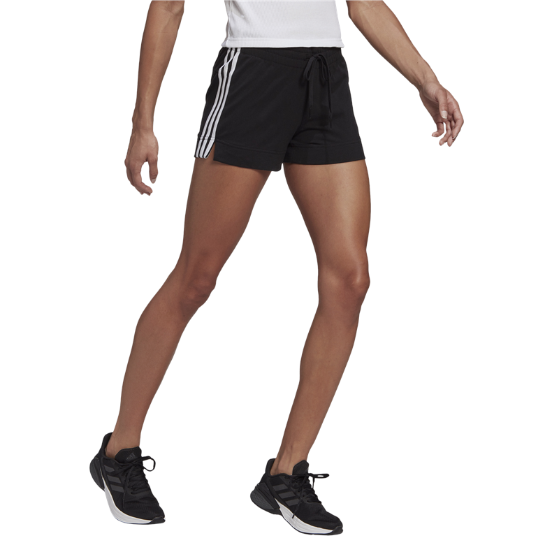 adidas Essentials Slim 3 Stripes Shorts - Womens - Black/White