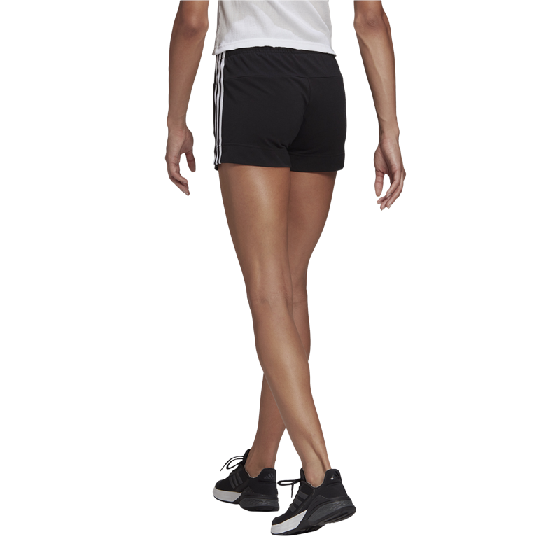 adidas Essentials Slim 3 Stripes Shorts - Womens - Black/White