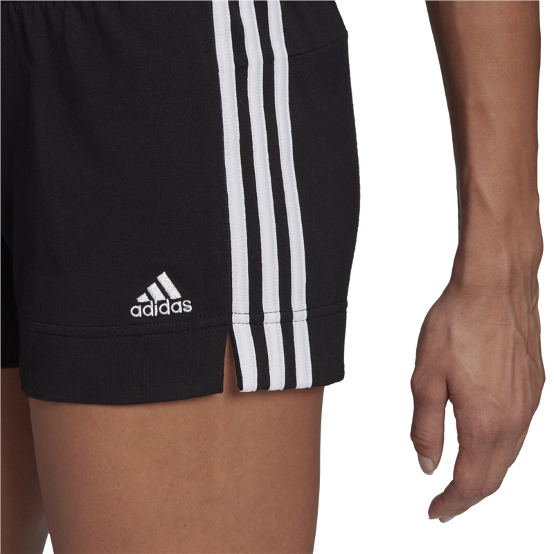 adidas Essentials Slim 3 Stripes Shorts - Womens - Black/White
