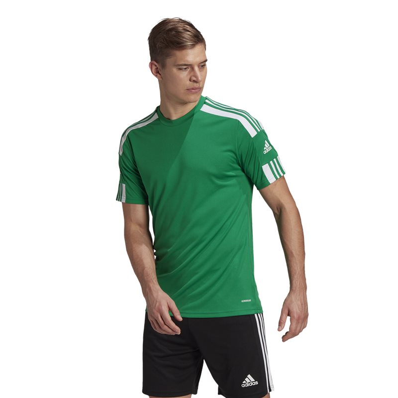 adidas Squadra 21 Short Sleeve Training Tee - Adult - Green/White