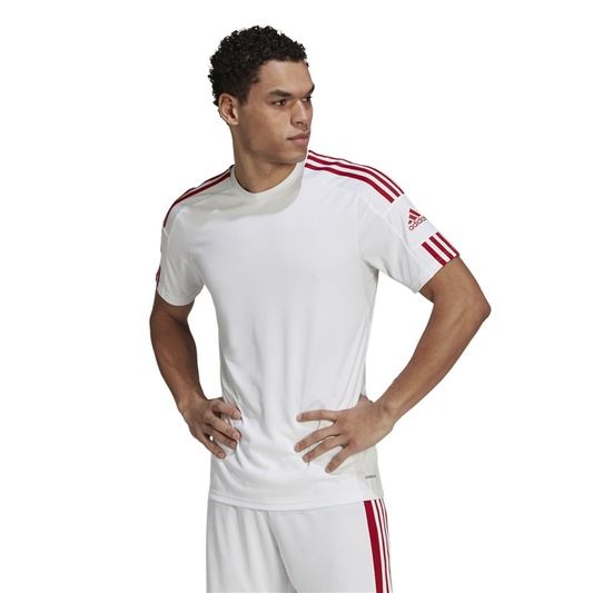 adidas Squadra 21 Short Sleeve Training Tee - Adult - White/Red