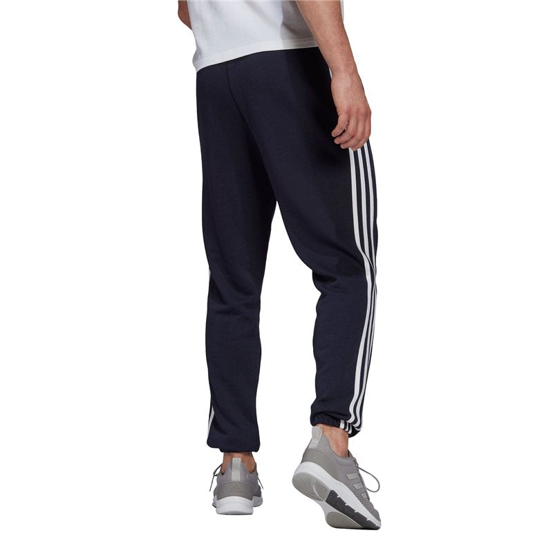 adidas Essentials Tapered 3 Stripe Sweat Pants - Mens - Navy/White