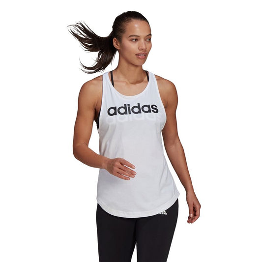 adidas Essentials Loose Logo Tank Top - Womens - White/Black
