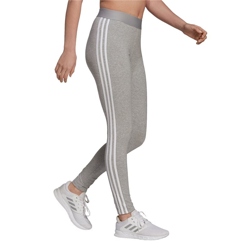 adidas 3 Stripe Leggings - Womens - Medium Grey Heather/White