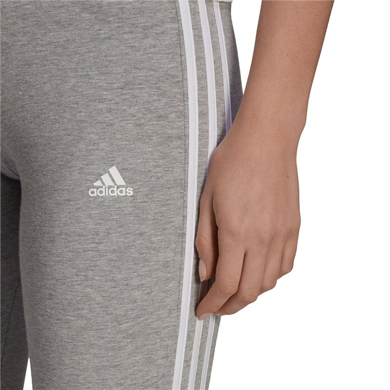 adidas 3 Stripe Leggings - Womens - Medium Grey Heather/White