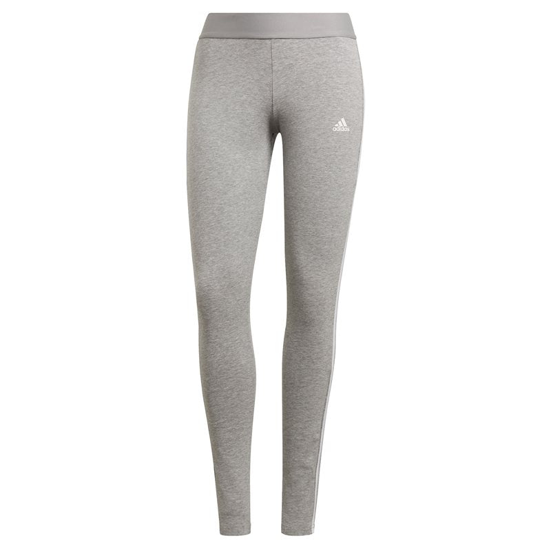 adidas 3 Stripe Leggings - Womens - Medium Grey Heather/White