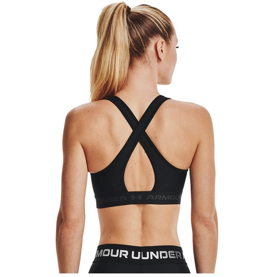 Under Armour Armour Mid Crossback Sports Bra - Womens - Black