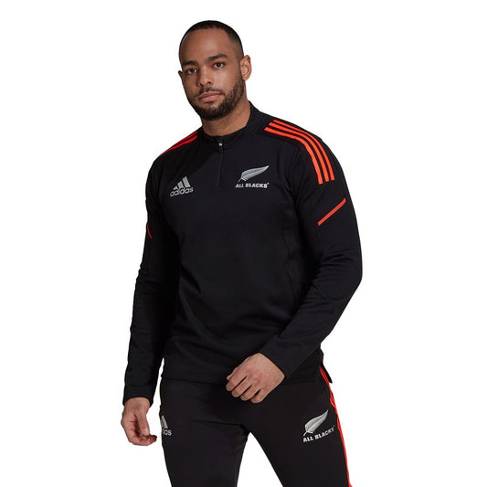 adidas New Zealand All Blacks 2021/22 Fleece 1/4 Zip Top - Adult - Black