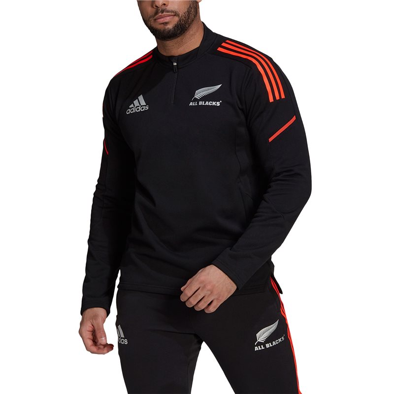 adidas New Zealand All Blacks 2021/22 Fleece 1/4 Zip Top - Adult - Black