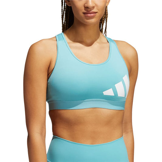 adidas Believe This Workout Logo Sports Bra - Womens - Mint Ton/White