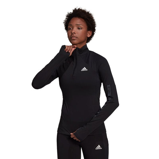 adidas Aeroready Designed 2 Move Long Sleeve Half Zip - Womens - Black