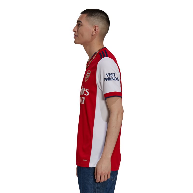 adidas Arsenal FC Official 2021/22 Short Sleeve Home Jersey - Adult - White/Scarlet