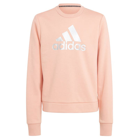 adidas Future Icons Logo Sweat Top - Girls - Ambient Blush/Silver Metallic