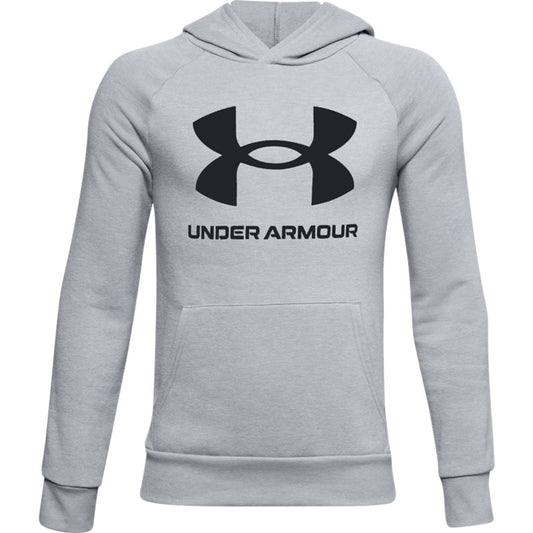 Under Armour Rival Fleece Big Logo Hoodie - Boys - Mod Grey Light Heather/Black
