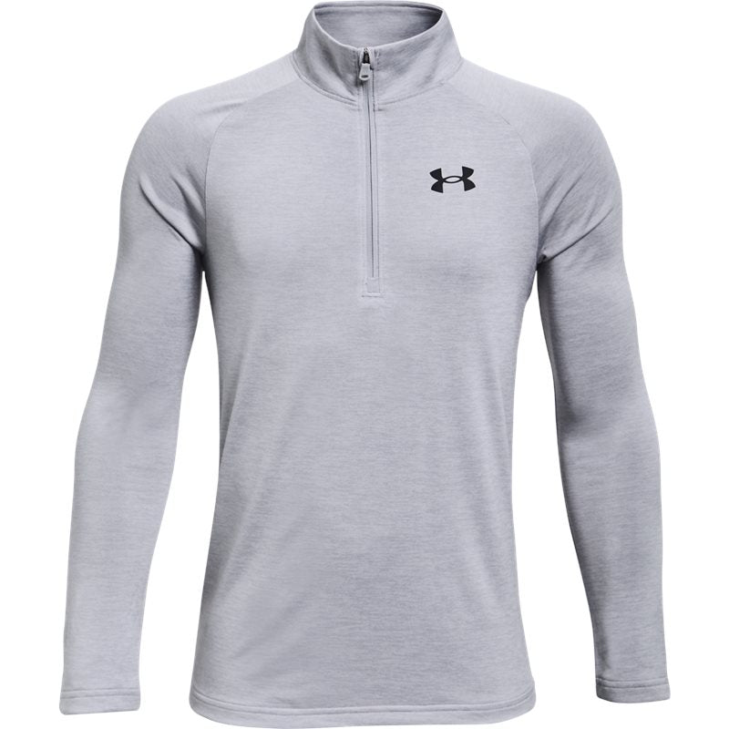 Under Armour Tech 2.0 1/2 Zip Top - Boys - Mod Grey Light Heather/Black