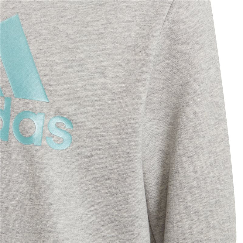 adidas BOS Crew Neck Sweat Top - Girls - Medium Grey Heather/Mint Tone