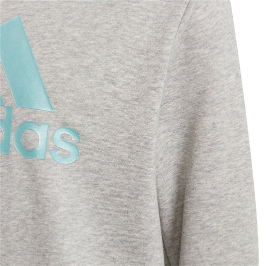adidas BOS Crew Neck Sweat Top - Girls - Medium Grey Heather/Mint Tone