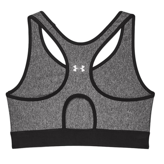 Under Armour Armour Mid Keyhole Heather Sports Bra - Womens - Charcoal Full Heather/Black
