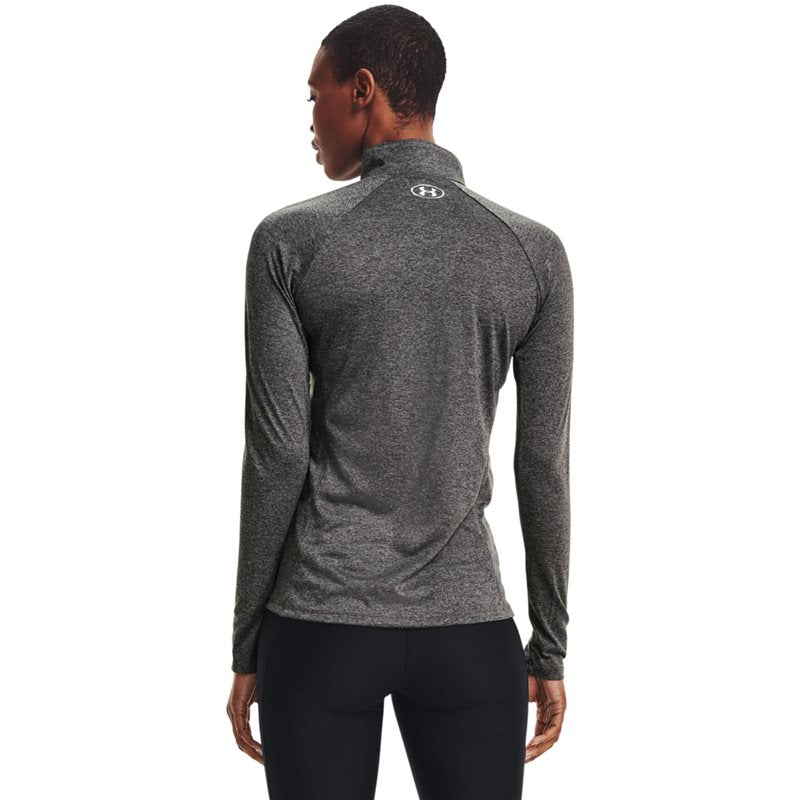 Under Armour Solid Tech 1/2 Zip Training Top - Womens - Carbon Heather/Metallic Silver