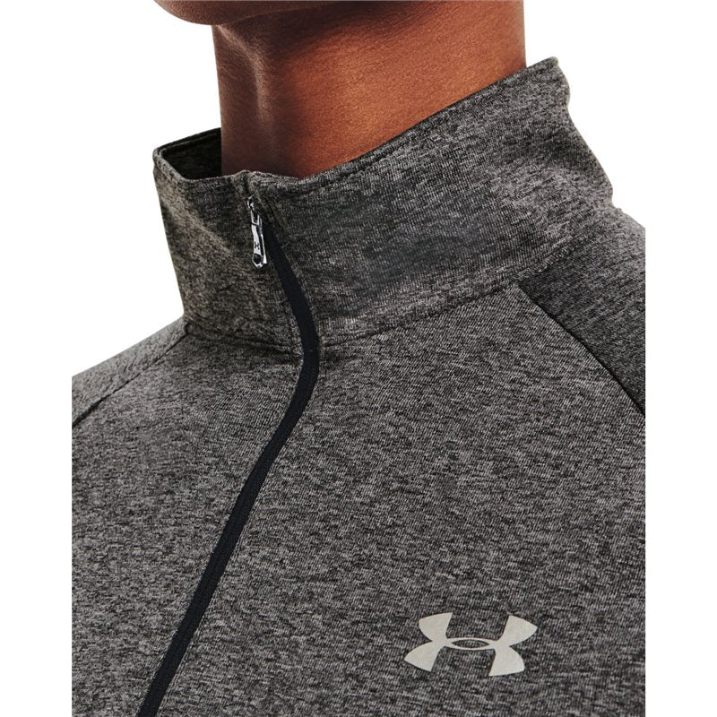 Under Armour Solid Tech 1/2 Zip Training Top - Womens - Carbon Heather/Metallic Silver