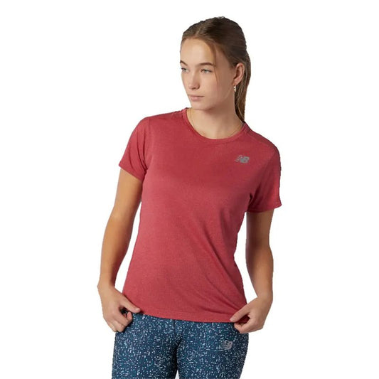New Balance Impact Run Short Sleeve Running Tee - Womens - Earth Red Heather