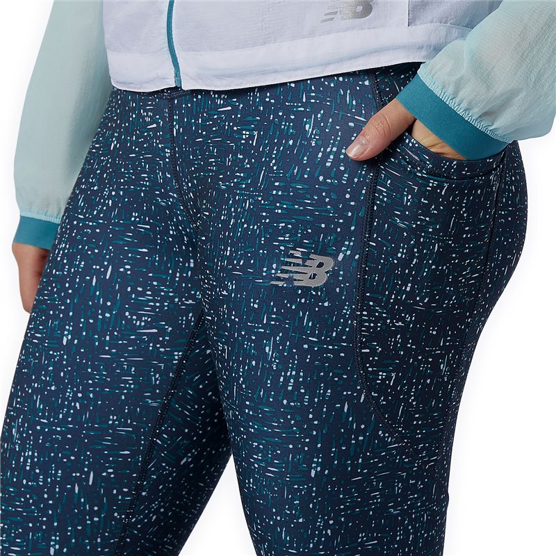 New Balance Printed Impact Running Tights - Womens - Mountain Teal