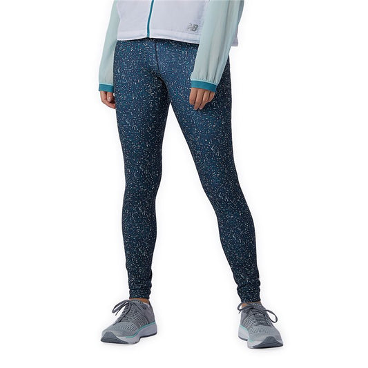 New Balance Printed Impact Running Tights - Womens - Mountain Teal