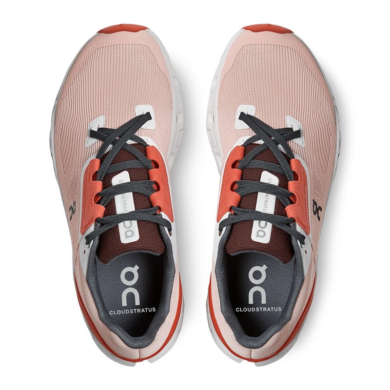 On Cloudstratus Running Shoes - Womens - Rose/Red