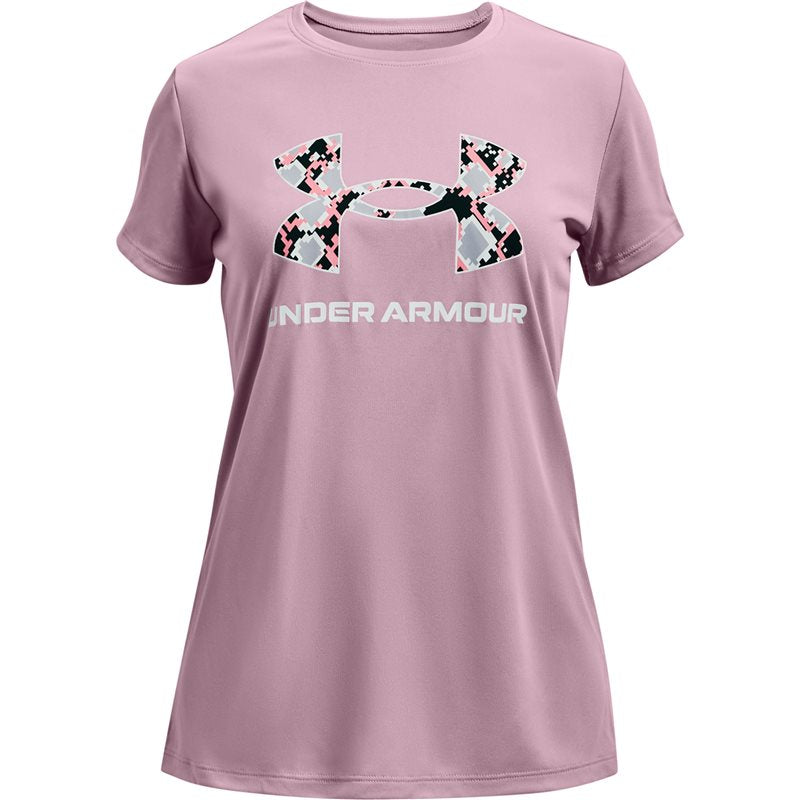 Under Armour Tech Big Logo Short Sleeve Tee - Girls - Mauve Pink/White