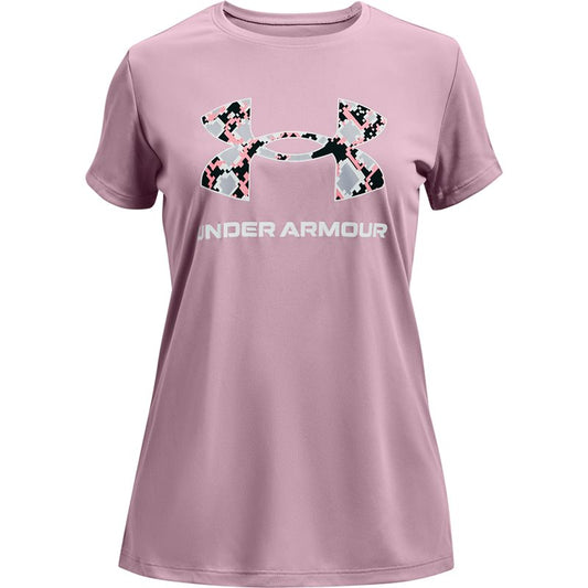 Under Armour Tech Big Logo Short Sleeve Tee - Girls - Mauve Pink/White