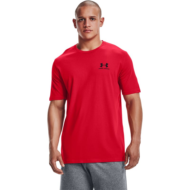 Under Armour Sportstyle Left Chest Short Sleeve Tee - Mens - Red/Black
