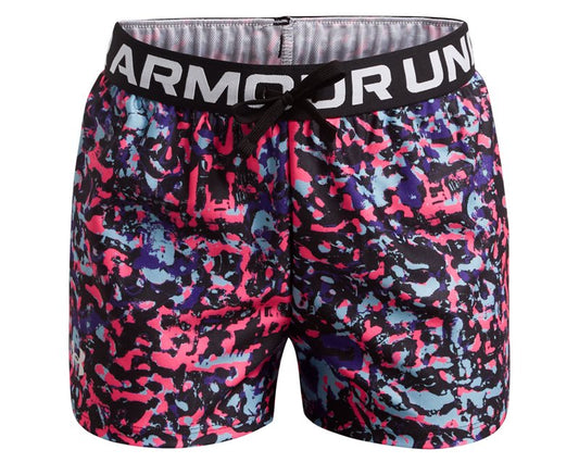 Under Armour Play Up Printed Shorts - Girls - Black/White