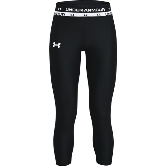 Under Armour HeatGear Armour Crop Leggings - Girls - Black/White