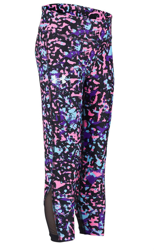 Under Armour HeatGear Armour Printed Ankle Crop Leggings - Girls - Black/White