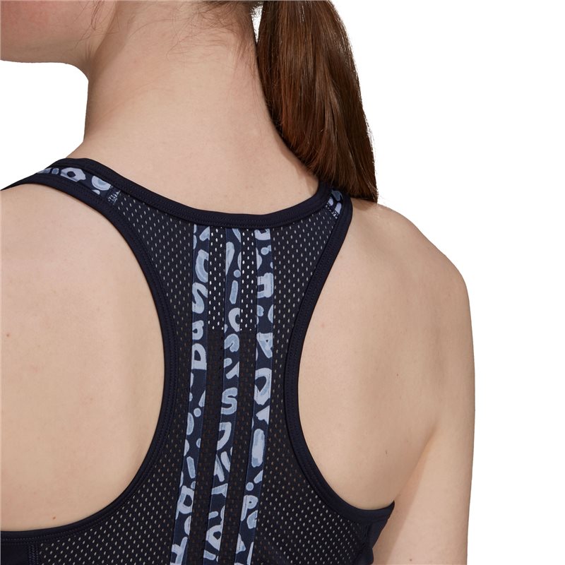 adidas Farm Print 3 Stripe Sports Crop Top - Womens - Legend Ink