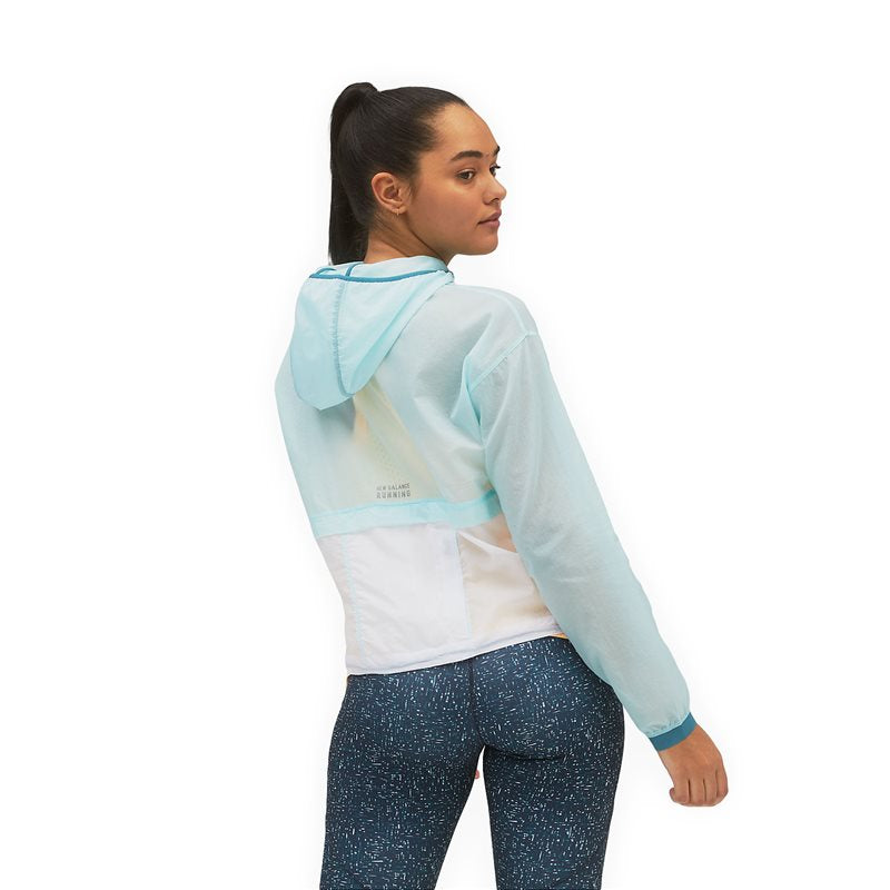 New Balance Printed Impact Run Light Pack Jacket - Womens - Pale Blue Chill