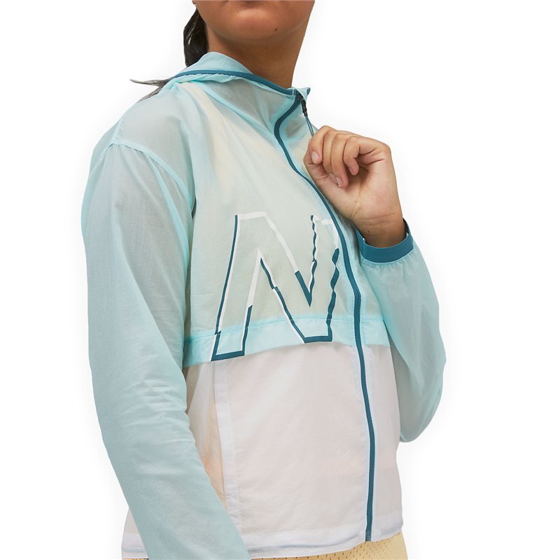 New Balance Printed Impact Run Light Pack Jacket - Womens - Pale Blue Chill