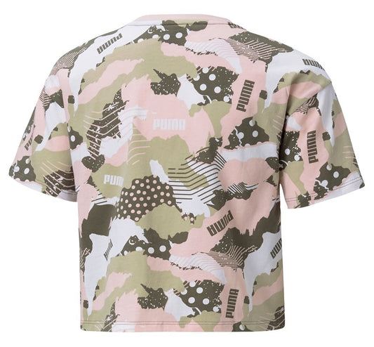 Puma Alpha All Over Print Tee - Girls - Grape Leaf/AOP