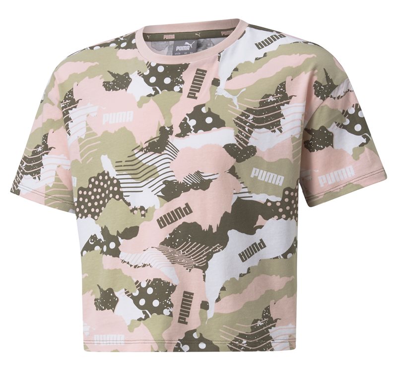 Puma Alpha All Over Print Tee - Girls - Grape Leaf/AOP
