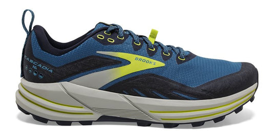 Brooks Cascadia 16 Running Shoes - Mens - Mykonos Blue/Peacoat/Lime