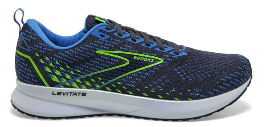 Brooks Levitate 5 Running Shoes - Mens - India Ink/Blue/Green Gecko