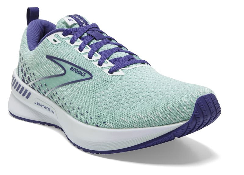 Brooks Levitate GTS 5 Running Shoes - Womens - Yucca/Navy Blue/White